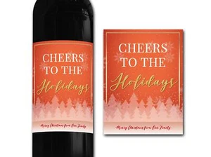 Personalised Merry Christmas Wine bottle label - Ideal - Foto 1 di 3