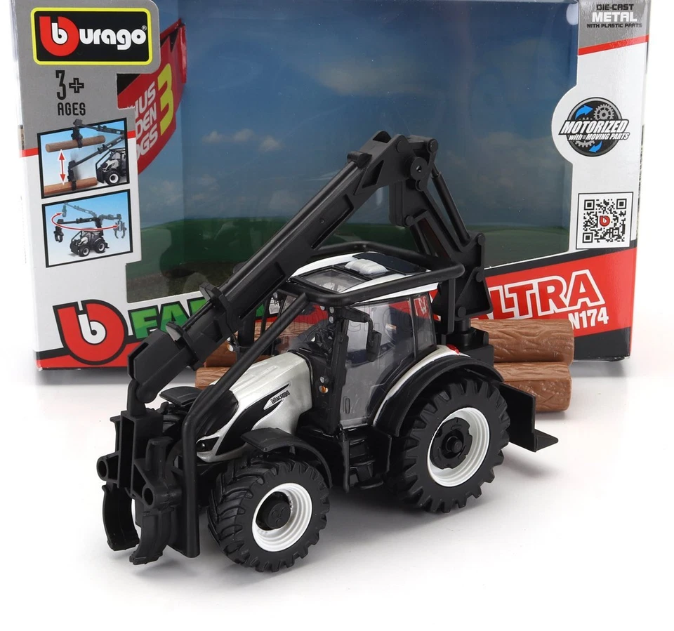 1/50 BURAGO - VALTRA - N174 TRACTOR CRANE LOADER 2017 18-31679-31680 - Immagine 1 di 1