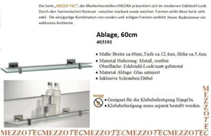 Mezzo Tec Glasablage/ Glasregal 60cm. Metall gebürst.+ Glas satiniert REDUZIERT - Bild 1 von 2