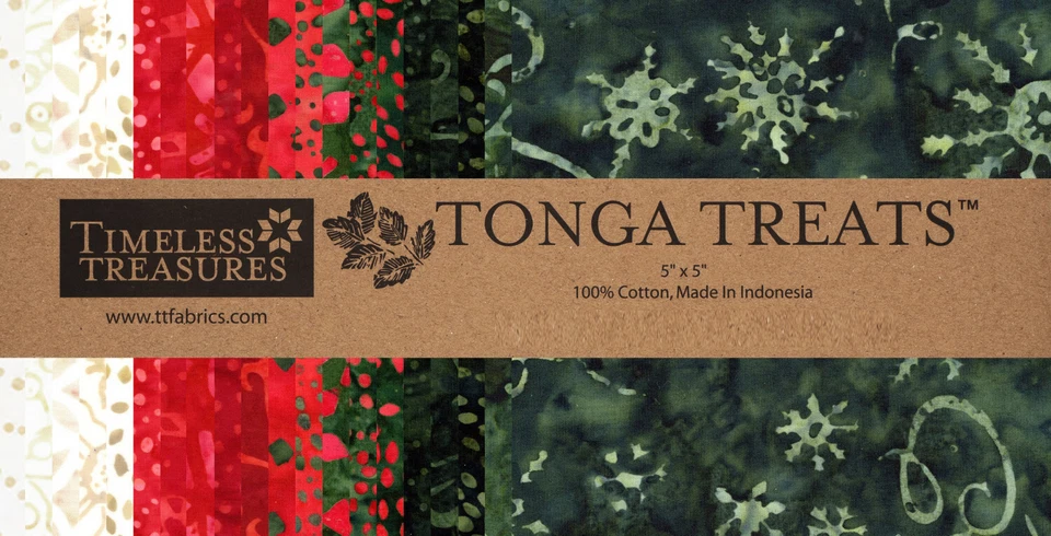 Tonga Treats Batik Tela Festiva 5"X5" - 42 Piezas Navidad Tesoros atemporales Foto 1 de 1