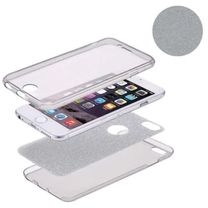 Full TPU Case do Apple iPhone 5 / 5s / SE Etui ochronne Komórka Brokat Cover Szary - Zdjęcie 1 z 4