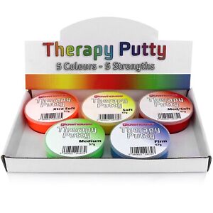 Therapy Putty Professional Set of 5 Resistances Squeezable, Hand Exercise 57g