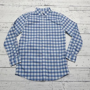 Vineyard Vines Shirt Youth Boys Medium Blue Plaid Long Sleeve Button Down Whale - Picture 1 of 6