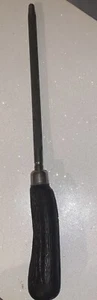 Vintage  Horn Handle Knife Sharpening Steel Honing Rod Tool 12.5” - Picture 1 of 5