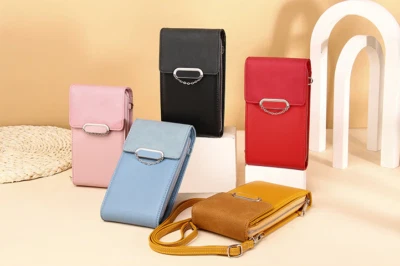 Women Mobile Phone Bag Synthetic Leather Crossbody Mini Purse Shoulder Handbag  - Image 1 of 4
