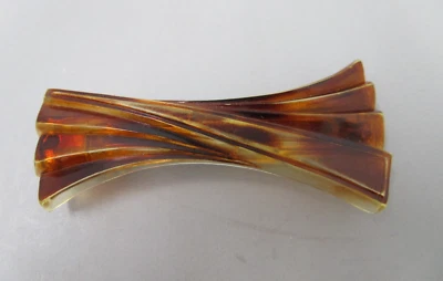 Vintage Faux Tortoise Shell Hair Clip Barrette Spring Clasp 4" Long France - Image 1 of 4