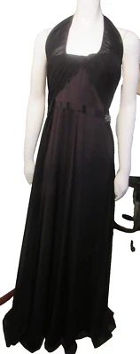 Vestido de noche ML Monique Lhuillier para mujer negro con volantes y joyas 14 nuevo con etiquetas $ 595 Foto 1 de 4