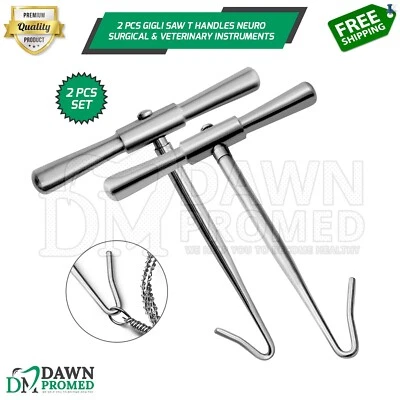 2 Pcs GIGLI Saw T Handles Neurology Orthopedic Surgical & Veterinary German Gr - Image 1 of 4