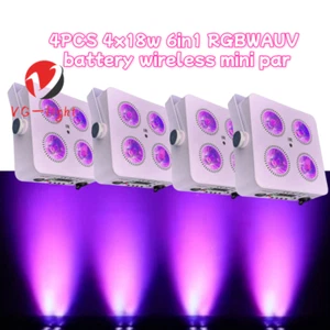 2PC 4x18w Led Battery Par Light Stainless Steel Dmx 6in1 Wireless Led Par Light - Picture 1 of 10