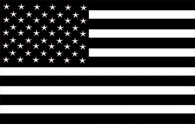 Matte Black American Flag X Large 36" x 23" Decal  - Image 1 of 2