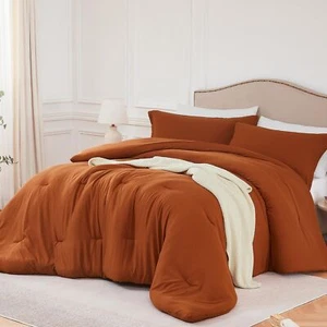 Twin Comforter Set Terracotta2PCS Soft Lightweight Breathable Bedding Comfort... - Picture 1 of 7