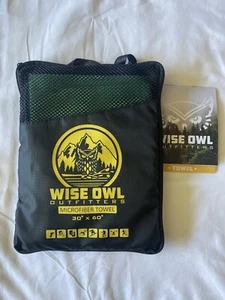 (2) Wise Owl Outfitters Microfiber Towel Color - Green & Purple - Picture 1 of 3