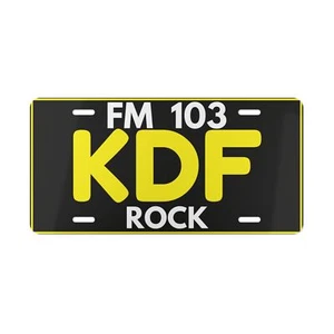 WKDF RADIO ""FM 103 KDF ROCK"" Aluminium Waschtisch Nummernschild - Bild 1 von 5