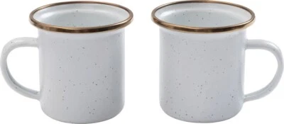 Barebones Living Set of Two Enamel Espresso Cup Stainless Rim With Bronze-Like - Image 1 of 3