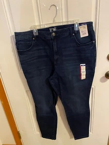 BRAND NEW WOMEN'S SIZE 20W TERRA & SKY DARK WASH SKINNY JEANS - Picture 1 of 11