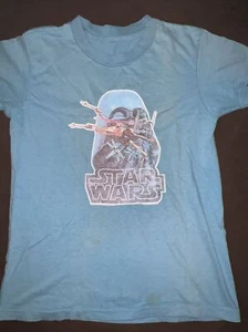 VINTAGE HELLBLAUES 70ER JAHRE STAR WARS DARTH VADAR TSHIRT - Bild 1 von 3