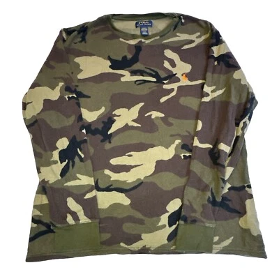 Polo Ralph Lauren Para Hombres Grande Camuflado Verde Tejido Waffle Manga Larga Prendas para Dormir Foto 1 de 4