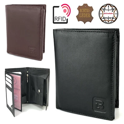 Geldbörse RFID Herren Echt Leder Portemonnaie Hoch Format Geldbeutel Brieftasche - Bild 1 von 3