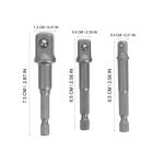 6Pcs Socket Adapter Set for Cordless Drill - 1/4, 3/8, 1/2 Inch (Grey)