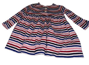 Hanna Andersson Infant Girls Long Sleeve Dress Sz 70 Or 6-12M Multicolor Stripe