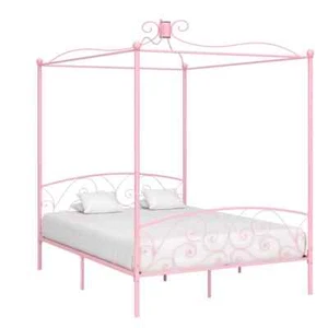 Himmelbett Rosa Metall 180x200 cm - Bild 1 von 6