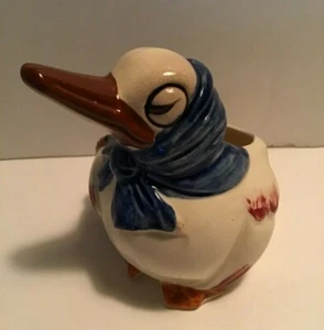 Vintage Lady Ente kleiner Keramik Übertopf - Bild 1 von 4