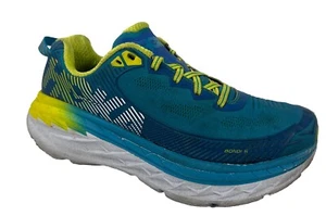 Hoka One One Bondi 5 Women Sz 8.5Running Shoes Sneakers 1014759 BJAC Blue Yellow - Picture 1 of 14