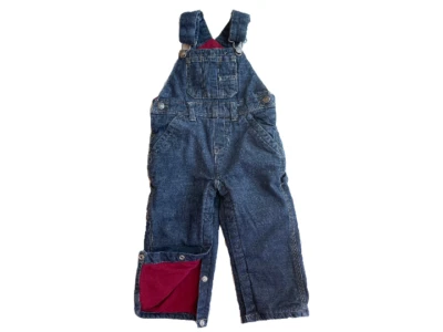 Mono con tirantes Toughskins azul para niños - talla 12M forrado en vellón Foto 1 de 2