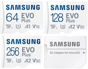 Samsung EVO Plus 2021 Micro SDXC 64GB 128GB 256GB CLASS 10 Memory Card U3 130Mbs - Picture 1 of 34