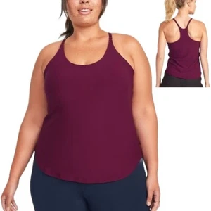 Old Navy Powerlite ADAPTIV Racerback Tank Top Plus Size 4X Plumeria Built in Bra - Picture 1 of 10