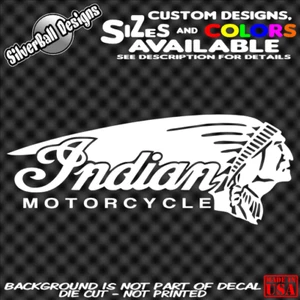 Indian Motorcycle Custom Vinyl Decal Sticker Car Truck Window Harley Sturgis - Picture 1 of 1