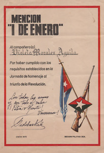 FIDEL CASTRO RUZ COMMANDER REBEL Signed Autographed May 1972 REVOLUTION PARADE