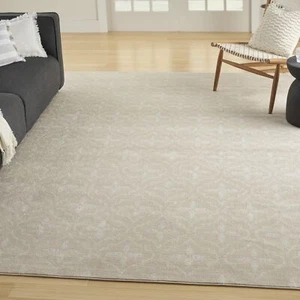 Nourison Essentials Outdoor Ivory Beige 6' x 9' Area Rug Easy Cleaning Non - Picture 1 of 9