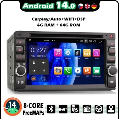 4+64GB Android 14 Doppel Din Autoradio GPS Navi Für Nissan DSP CarPlay DVD BT5.0 - Bild 1 von 4
