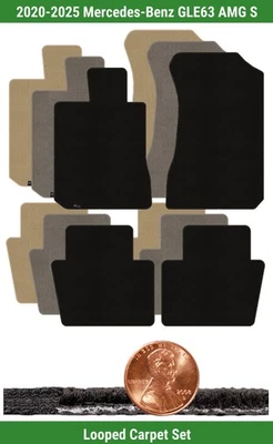 Juego de alfombrillas de bucle clásicas personalizadas para Mercedes GLE63 AMG S '20-25 (4 piezas) #ZFF Foto 1 de 4