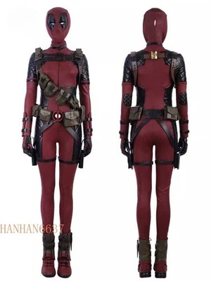 Female Deadpool Cosplay Costume Jumpsuit Bodysuit Outfit Suit Halloween Women - Image 1 of 4
