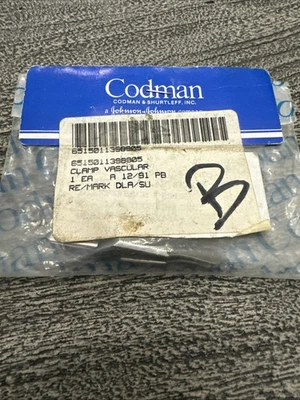 Abrazadera Bulldog Vascular Codman 92-6315 DeBakey. NUEVO Foto 1 de 4