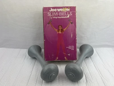 Joe Weider Slim-Bells Vintage Plástico 3 lb Mancuernas Pesas Con Caja Foto 1 de 4