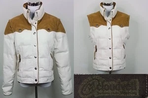 Cloudveil Down Jacket Women's M Convertible Cream and Brown #J2851 - Picture 1 of 18