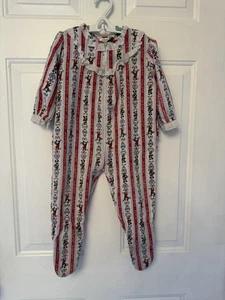 Pijama Vintage Lanz Of Salzburg Disney Mickey Rojo Blanco Rayas Volantes Vagabundo XL - Imagen 1 de 5