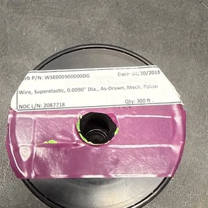 Carrete de alambre de nitinol ~ 300 pies, 0,009” de diámetro - superelástico - confluente - Imagen 1 de 3