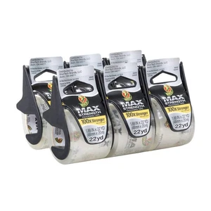 Duck Brand Max Strength Packing Tape: 1.88 in. x 22.2 yds. (Clear) *6-pack +with - Picture 1 of 3