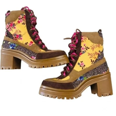 Gianni Bini throw back combat boots Floral  multi color 2 laces Size 9 NWOB - Image 1 of 4