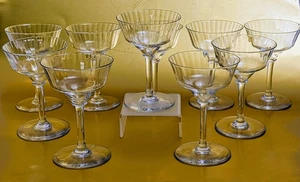 Fabuloso juego de 10 copas ópticas cupé/champagne - Imagen 1 de 21