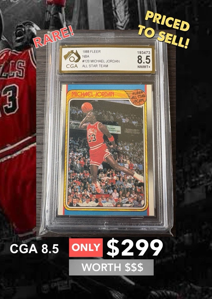 Tarjeta de baloncesto Fleer Michael Jordan #120 All-Star 1988-89 como nueva Foto 1 de 4