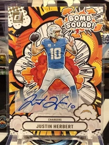 2025 Panini Donruss Football Justin Herbert Bomb Squad Autographs /75 #BS-JHT TZ - Bild 1 von 2