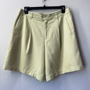 Tommy Bahama pantaloncino donna 100% seta vita alta plissettato resortwear verde taglia 14 - Foto 1 di 5