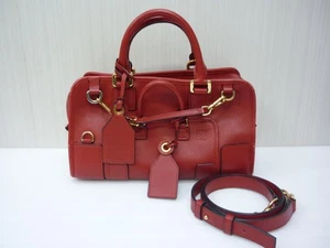 Loewe Amazona 28 Multiplication Bag Shoulder Bag 2way Red Authentic From Japan ! - Picture 1 of 10