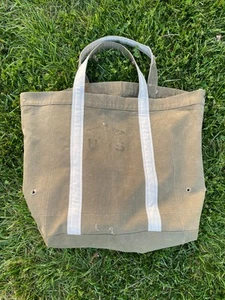Vtg 1940's WWII Canvas Duffle Bag - Custom Made from Medic Stretcher - Stenciled - Picture 1 of 7