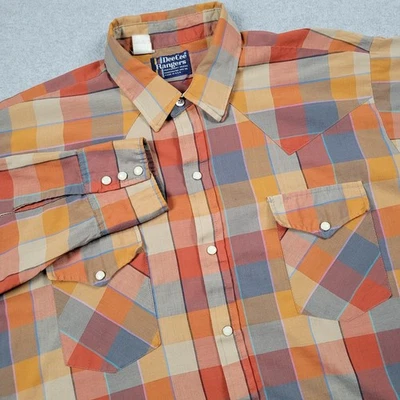 Vintage Dee Cee Rangers Shirt Men XL 70s Mad In USA Western Pearl Snap Cowboy - Image 1 of 4